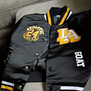 Logo Athletic Black and Yellow Kids Jacket